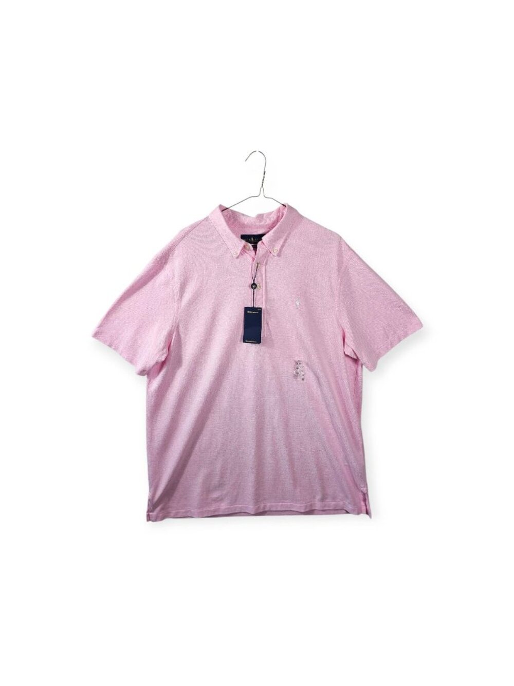 Polo Ralph Lauren Mens XL Knit Oxford Polo Shirt Pink Short Sleeve NWT